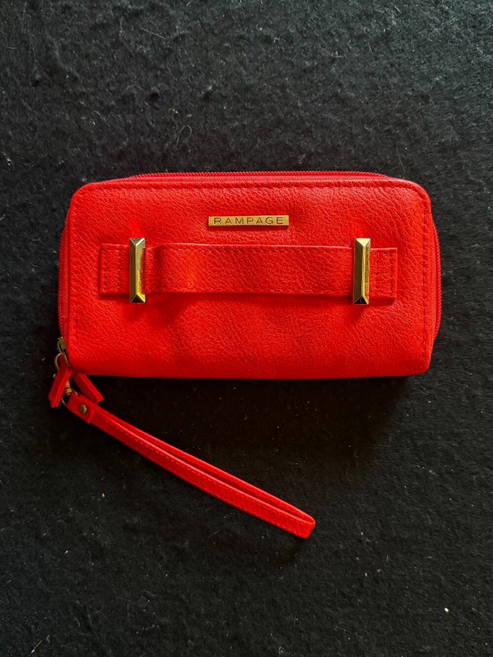 Red Faux Leather ‘Rampage’ Clutch Wristlet Purse